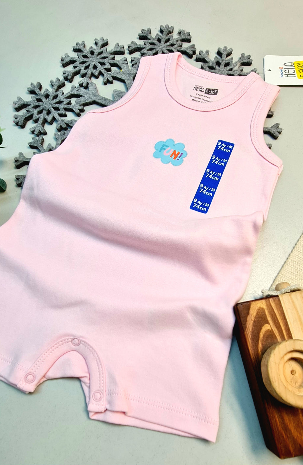 HelloBaby Kız Bebek Gündelik Rahat Kullanım Alttan Çıtçıtlı Tulum