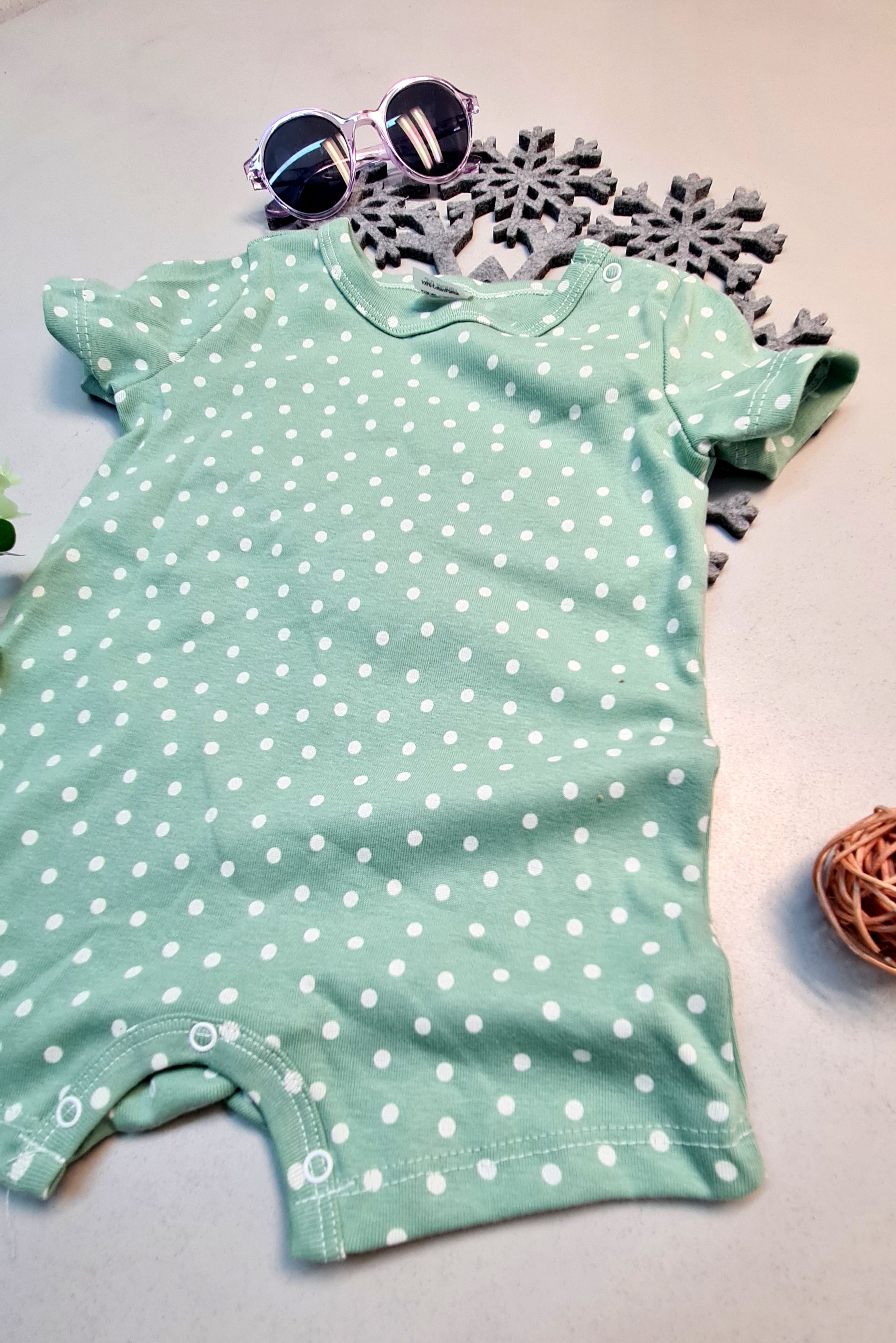 Yazlık Kısa Kol Bebek Tulumu Yumuşak Pamuklu Rahat ve Terletmez