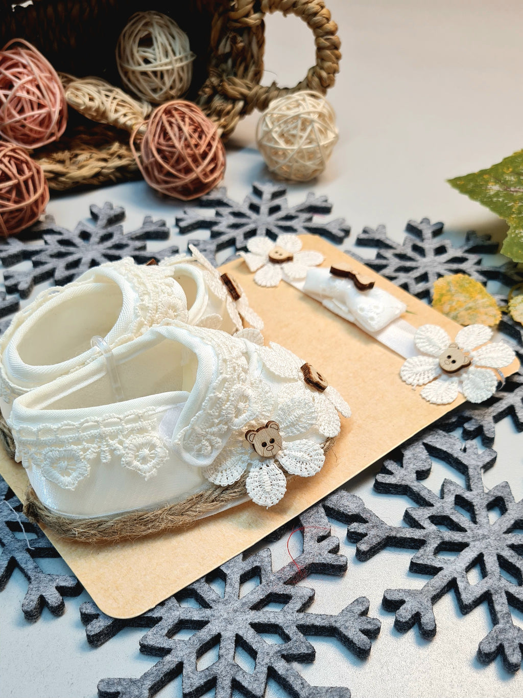 Kız Bebekler İçin Fistolu Patik Saç Bandı Set