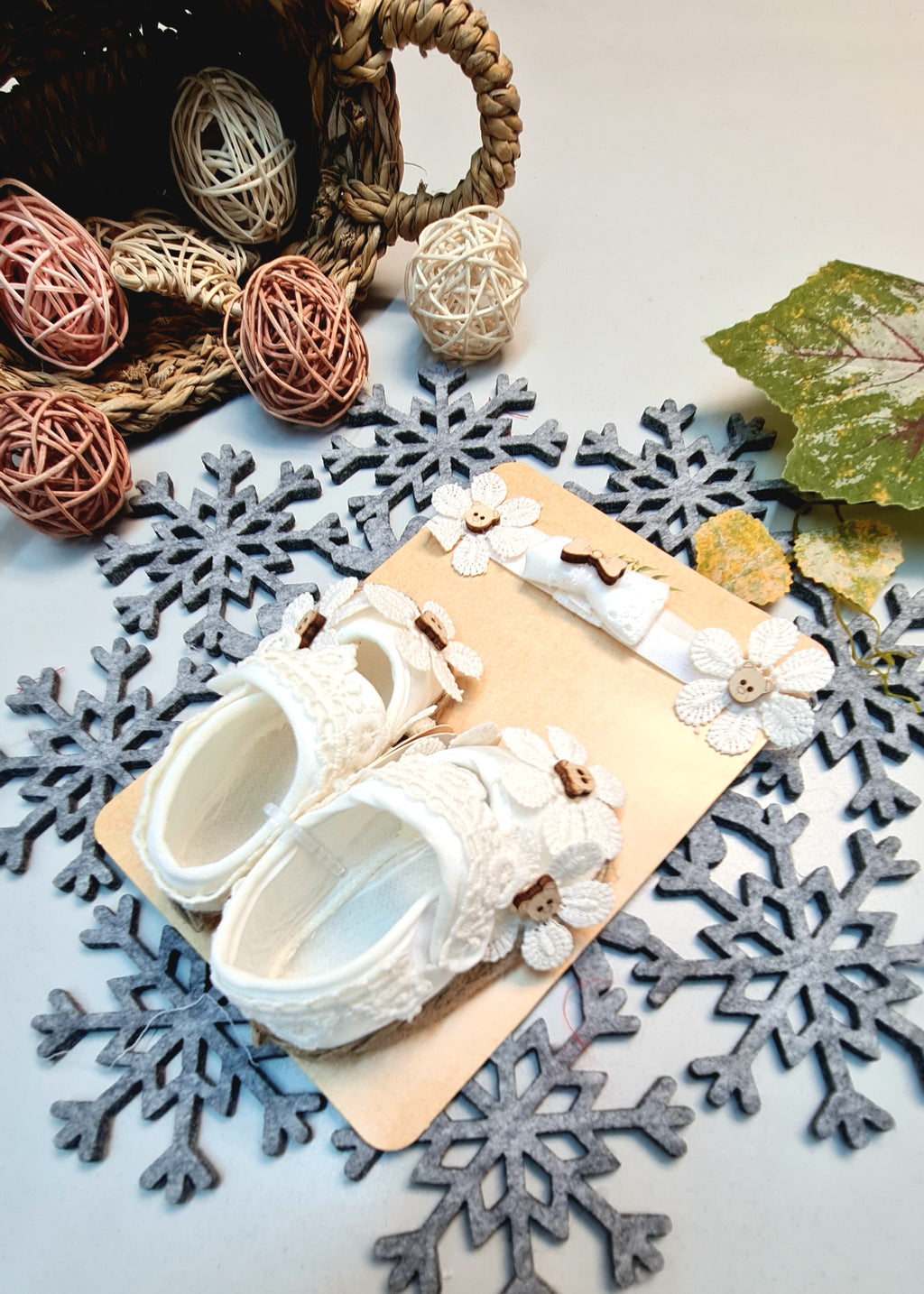 Kız Bebekler İçin Fistolu Patik Saç Bandı Set