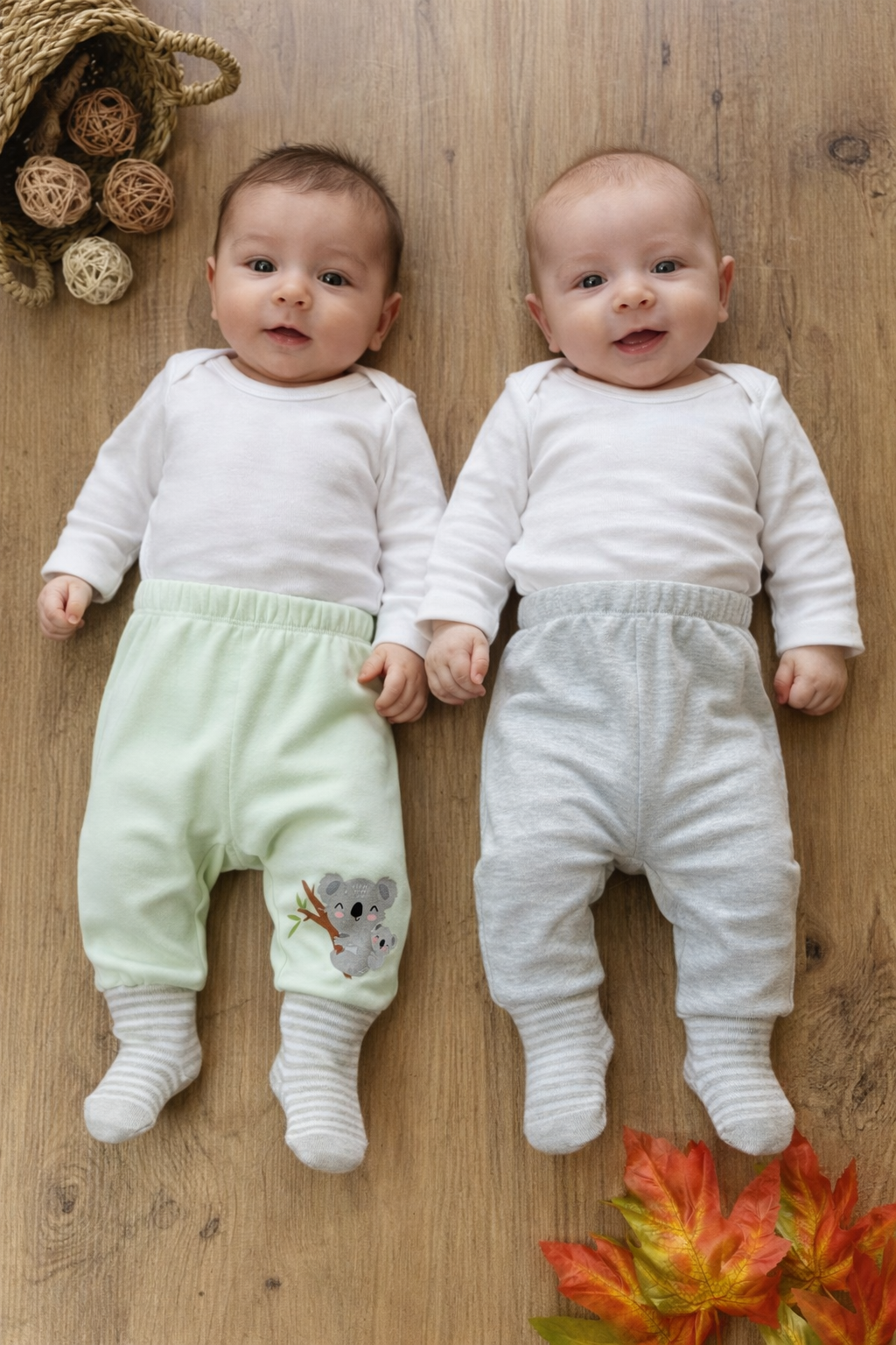Hello Baby 2 li Bebek Çoraplı Pantolon Seti