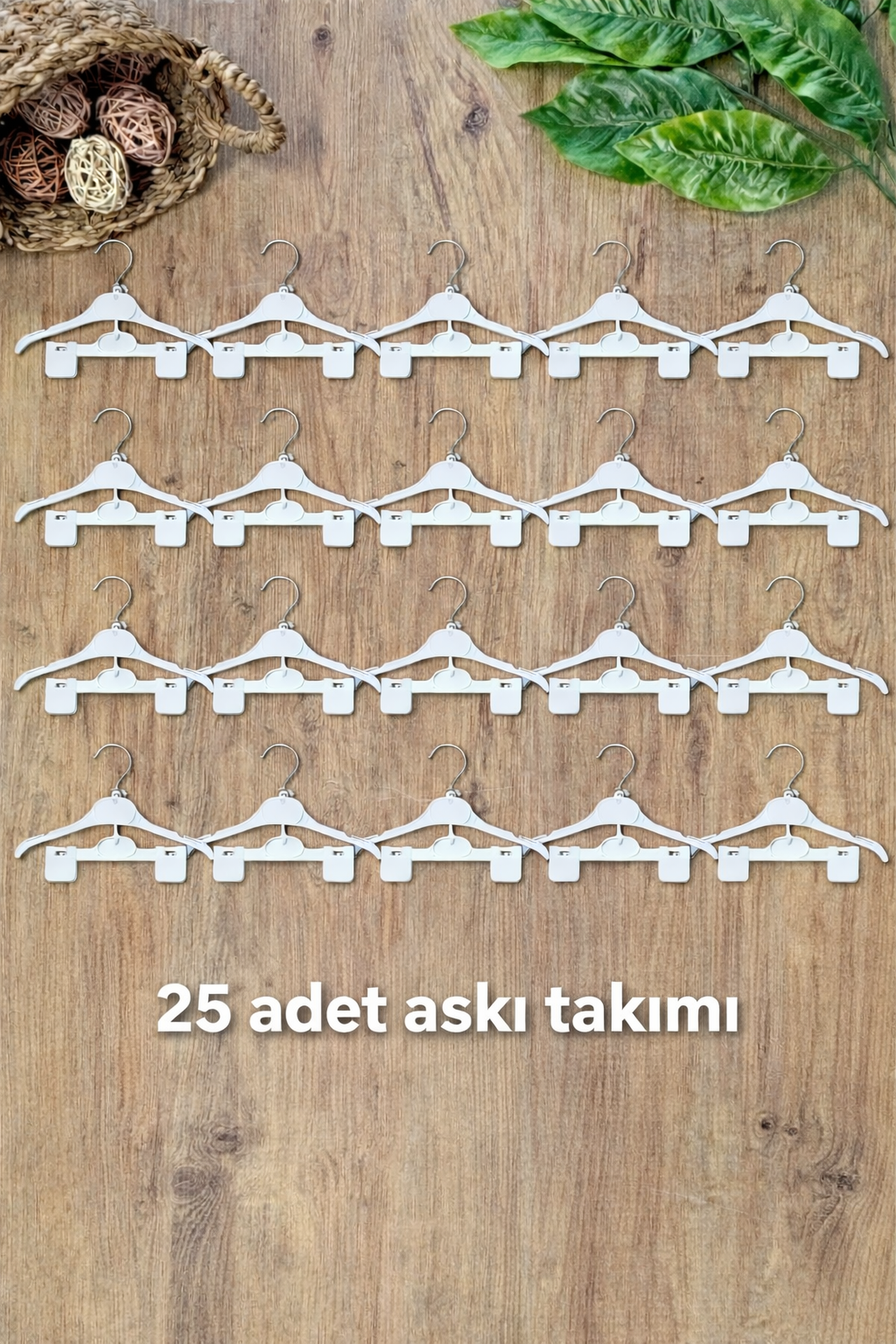 Bebek Çocuk Kıyafet Askısı (25 Çift) (50 Parça) Giyim Askısı - Elbise Askısı 2li Takım