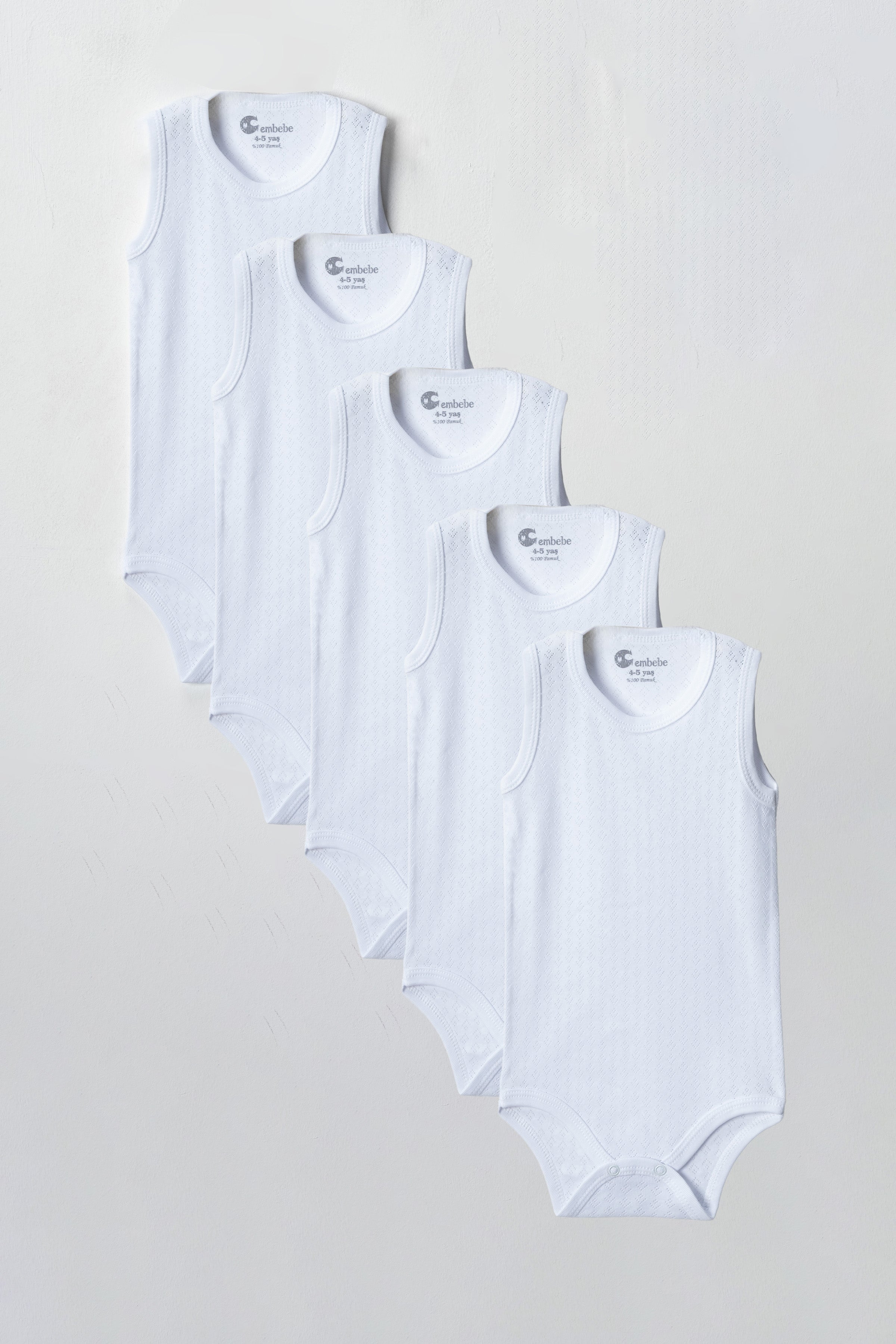 Büyük Boy Jakarlı Kumaş (5 ADET) Alttan Çıtçıtlı Body Zıbın Özel Çocuklara Uyumlu