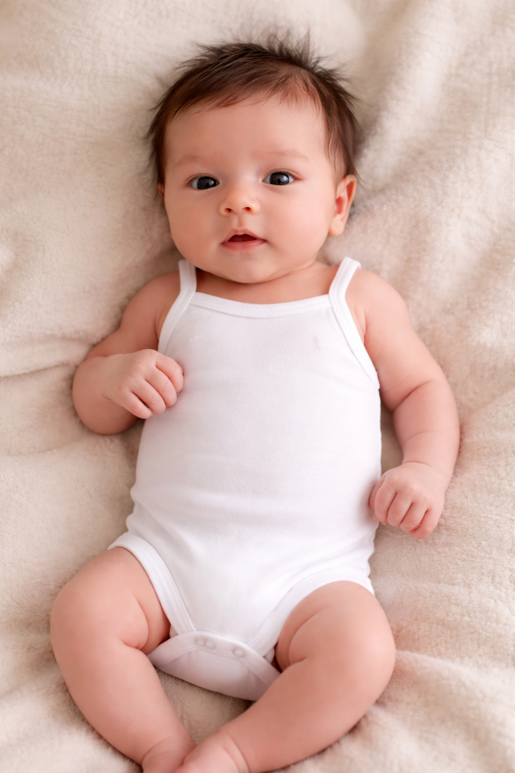 HelloBaby Unisex 5li Beyaz Body Bisiklet Yaka İp Askılı Beyaz