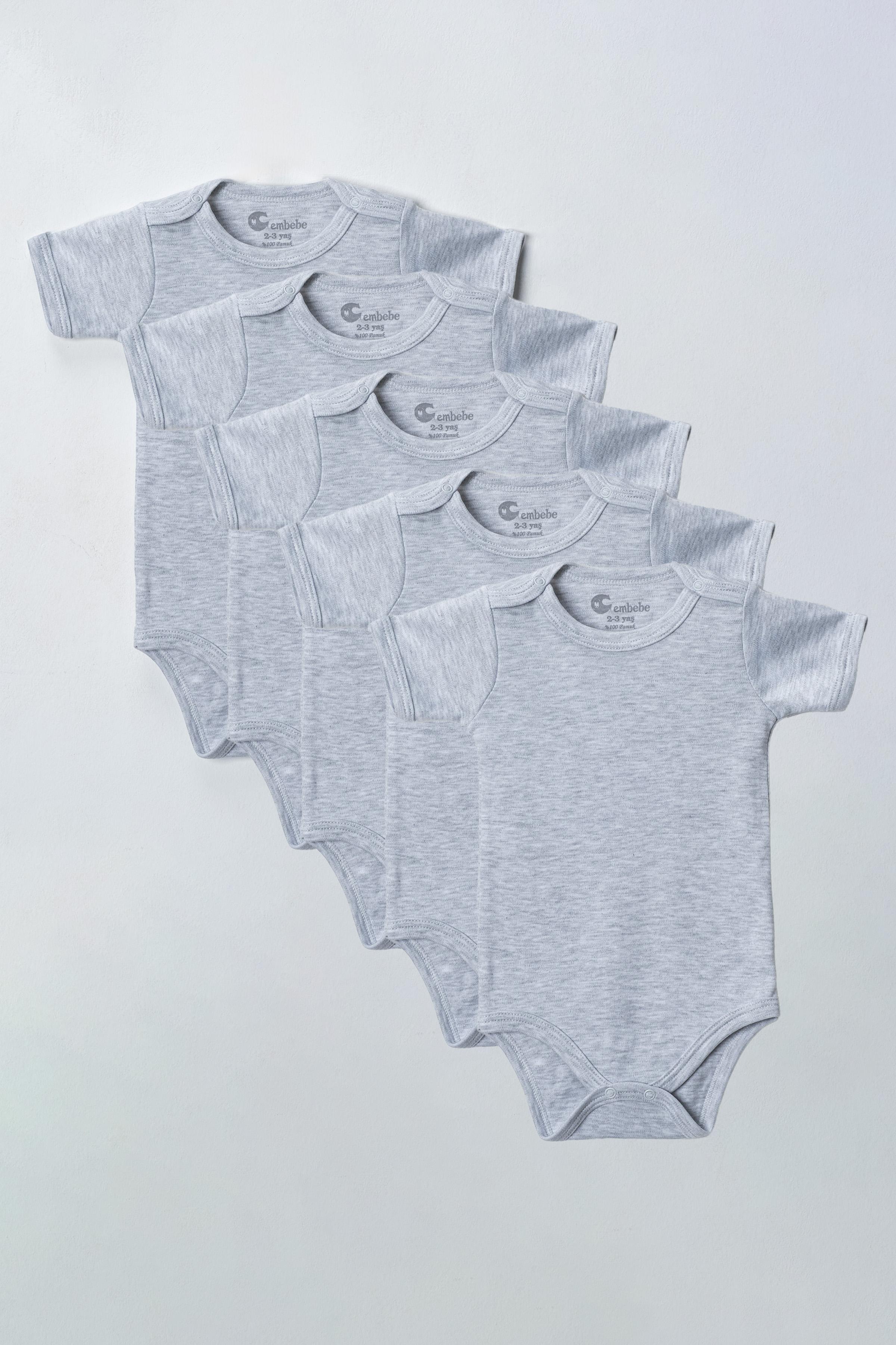 Kısa Kol Body Zıbın (5 ADET) Alttan Çıtçıtlı Özel Gereksinimli Çocuklar İçin Uyumlu Büyük Boy