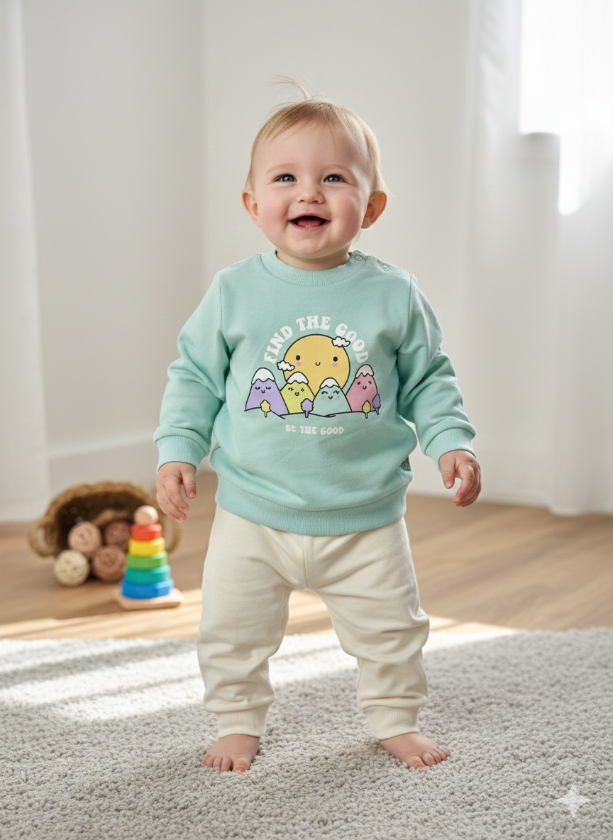 Bebekler İçin Hello Baby Marklalı İçi Pamuklu Eşofman Takımları