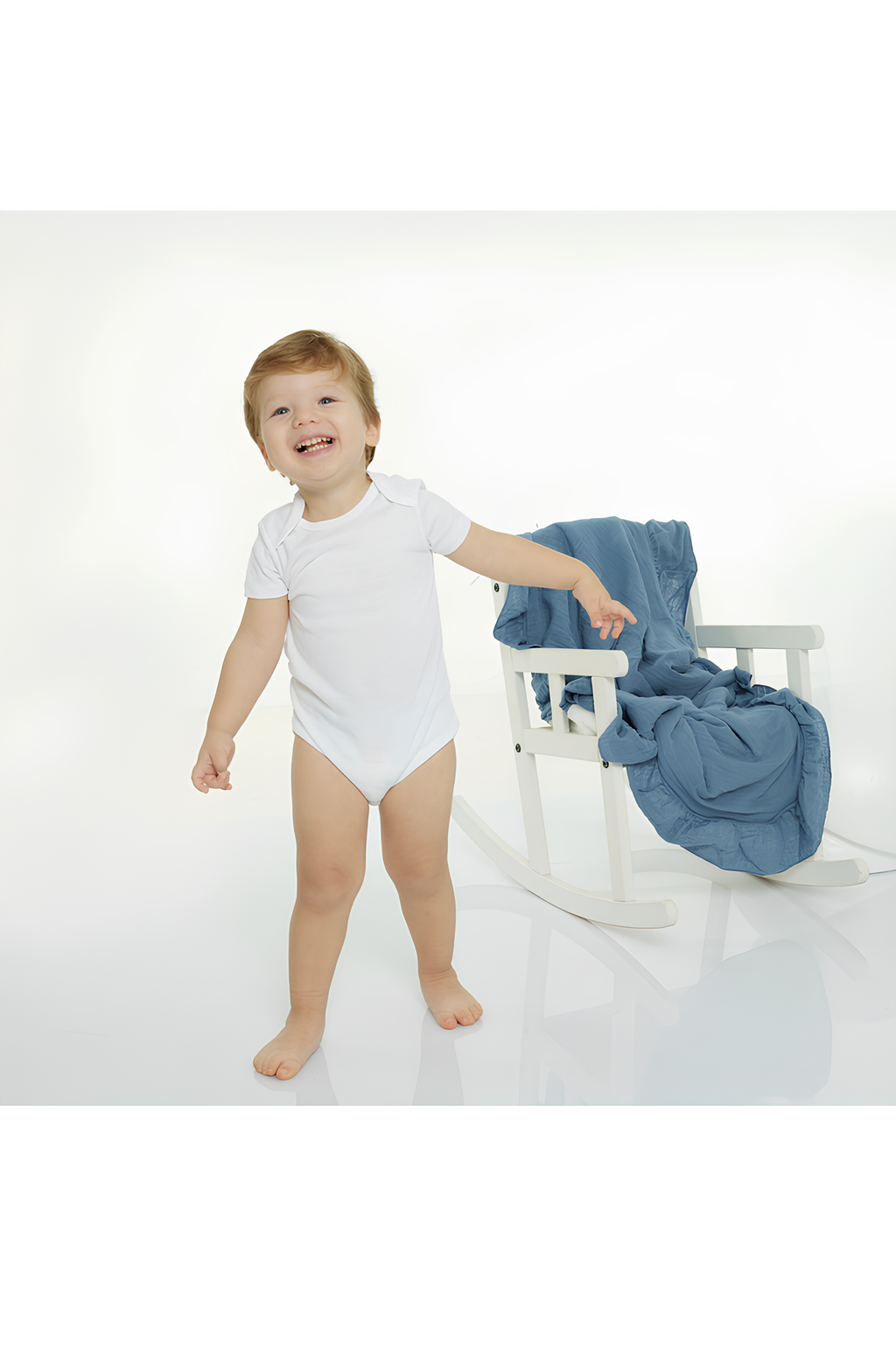 HelloBaby Unisex (5 Adet) Beyaz Body Bisiklet Yaka Kısa Kol Beyaz