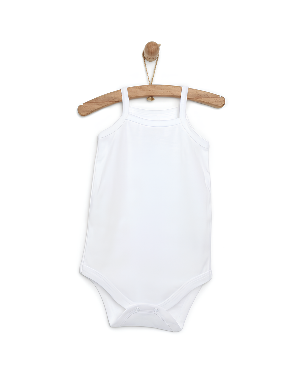 HelloBaby Unisex 5li Beyaz Body Bisiklet Yaka İp Askılı Beyaz