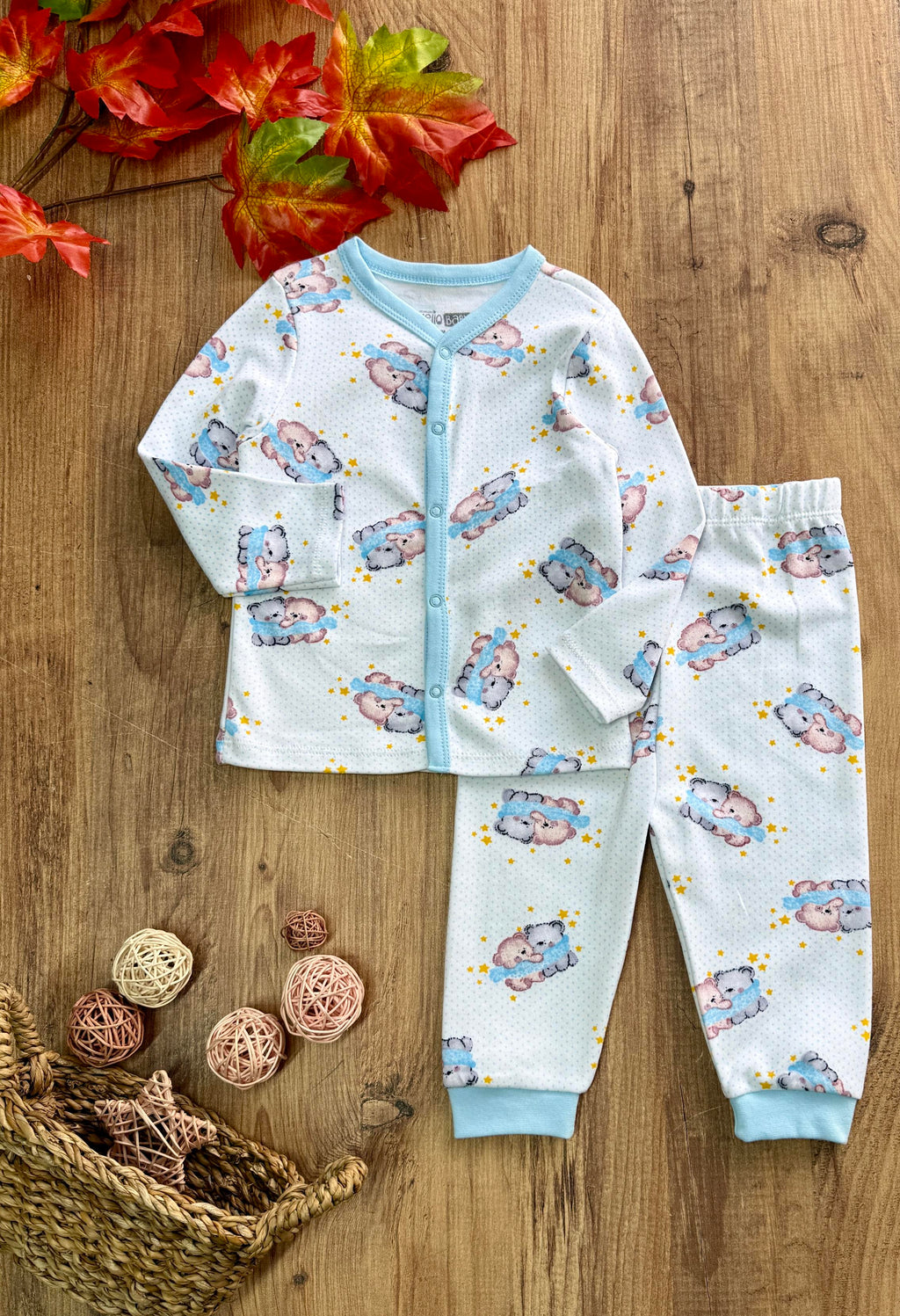 Hello Baby Ayıcıklı Erkek Bebek Pijama Takımı