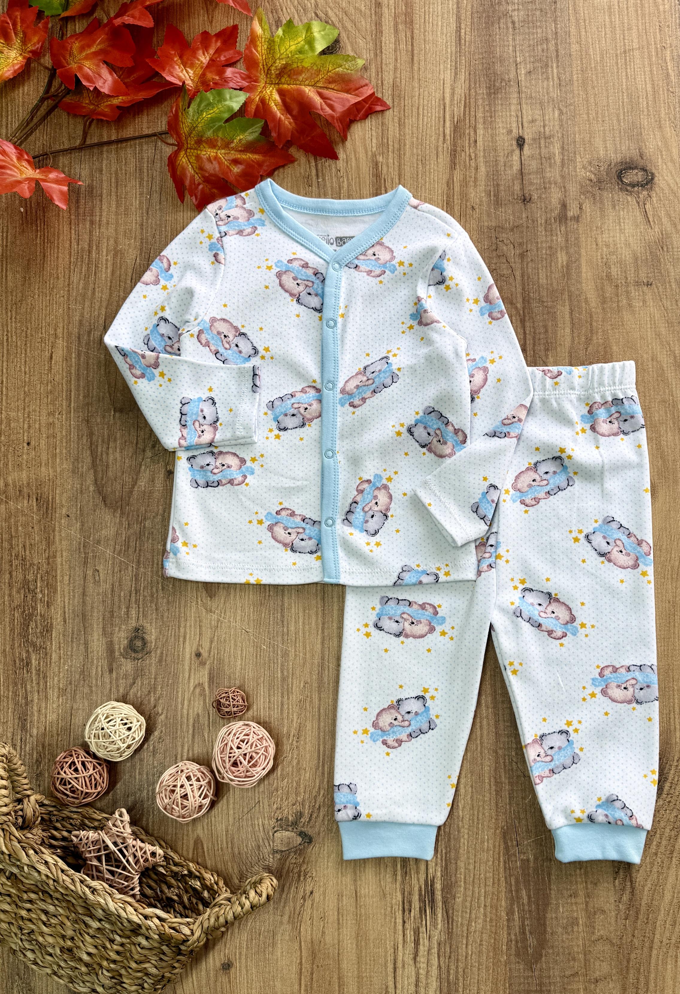 Hello Baby Ayıcıklı Erkek Bebek Pijama Takımı