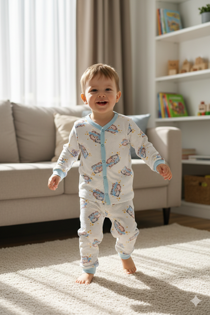 Hello Baby Ayıcıklı Erkek Bebek Pijama Takımı