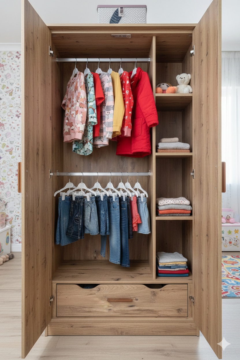 Bebek Çocuk Kıyafet Askısı (25 Çift) (50 Parça) Giyim Askısı - Elbise Askısı 2li Takım