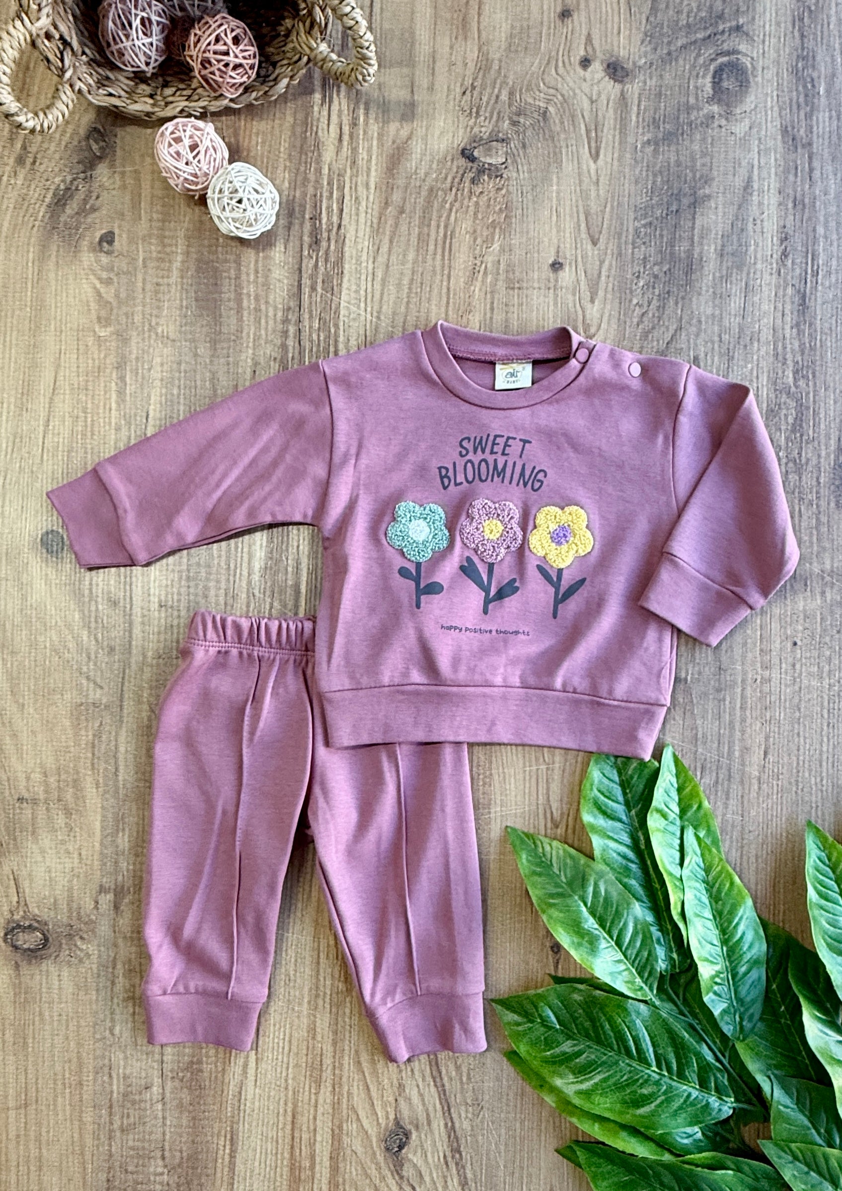 Air Üç Çiçek Kız Bebek Takımı