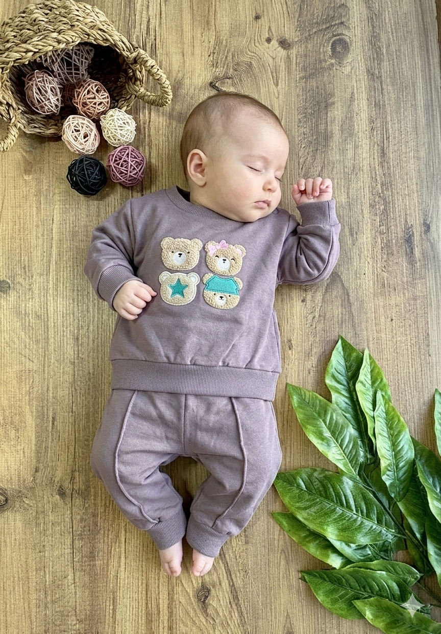 Air 4lü ayıcık Kız Bebek Takımı