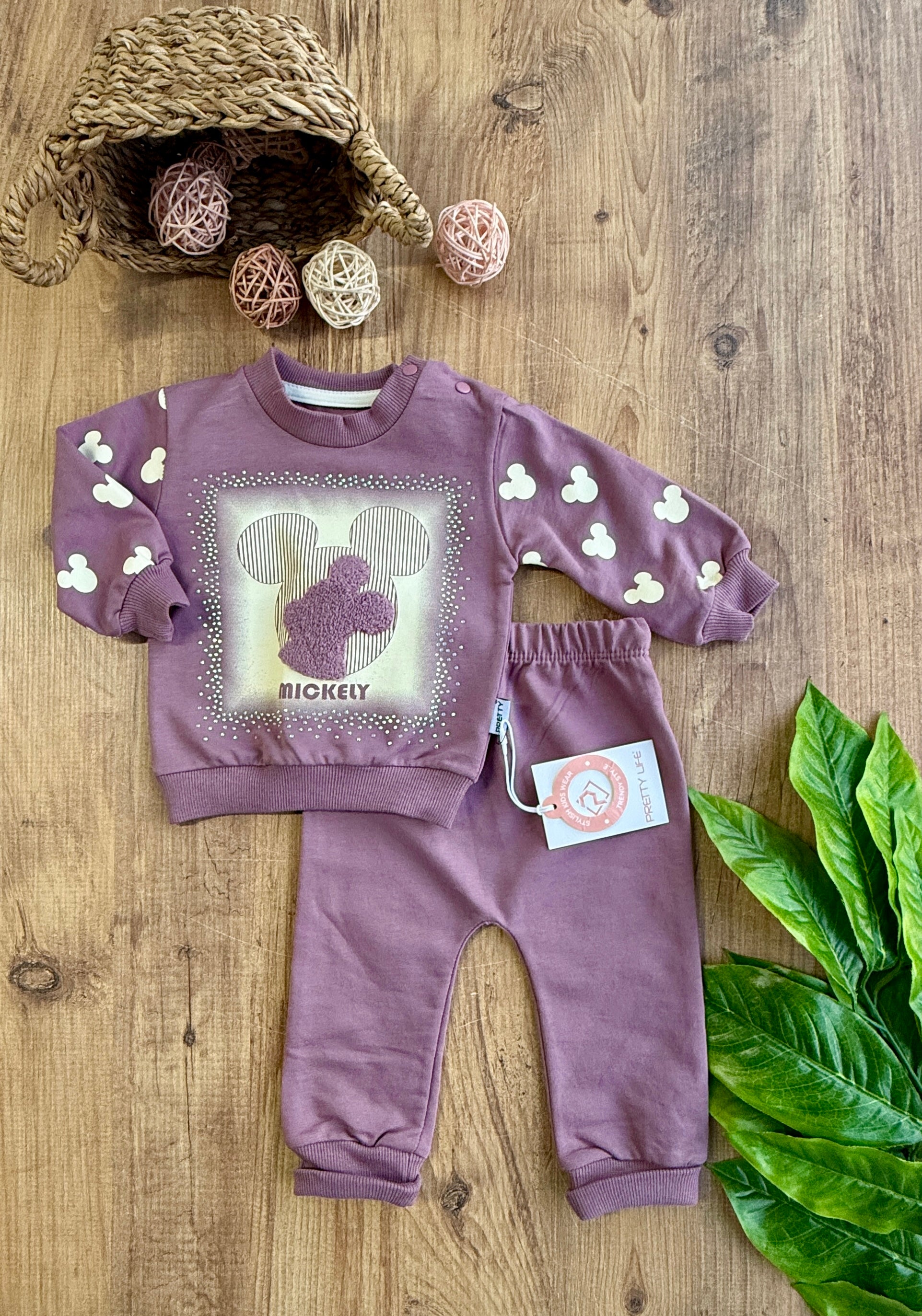 Prety Mickey Kız Bebek Takım