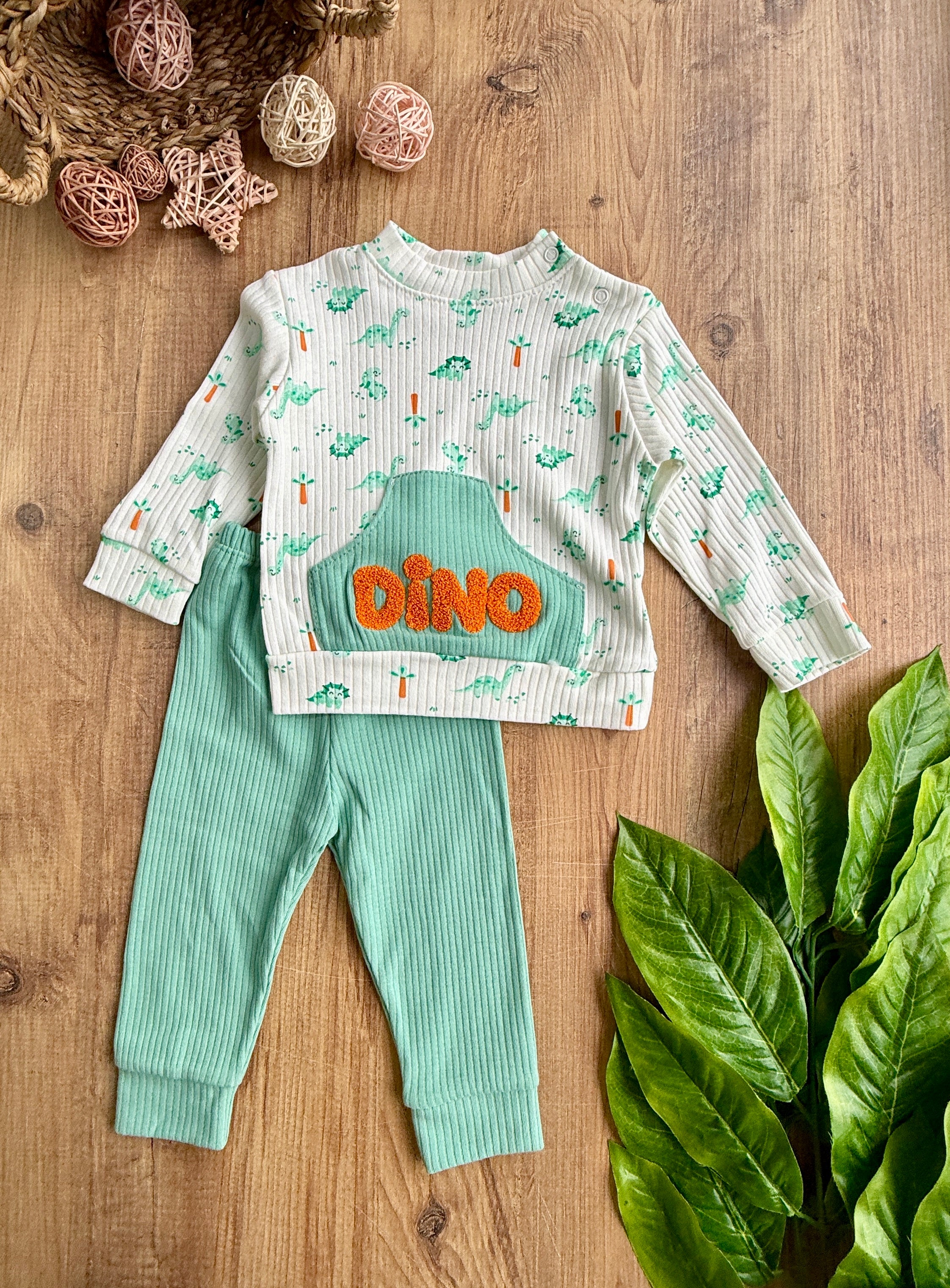 Erkek Bebek Dino Ayıcıklı Takım