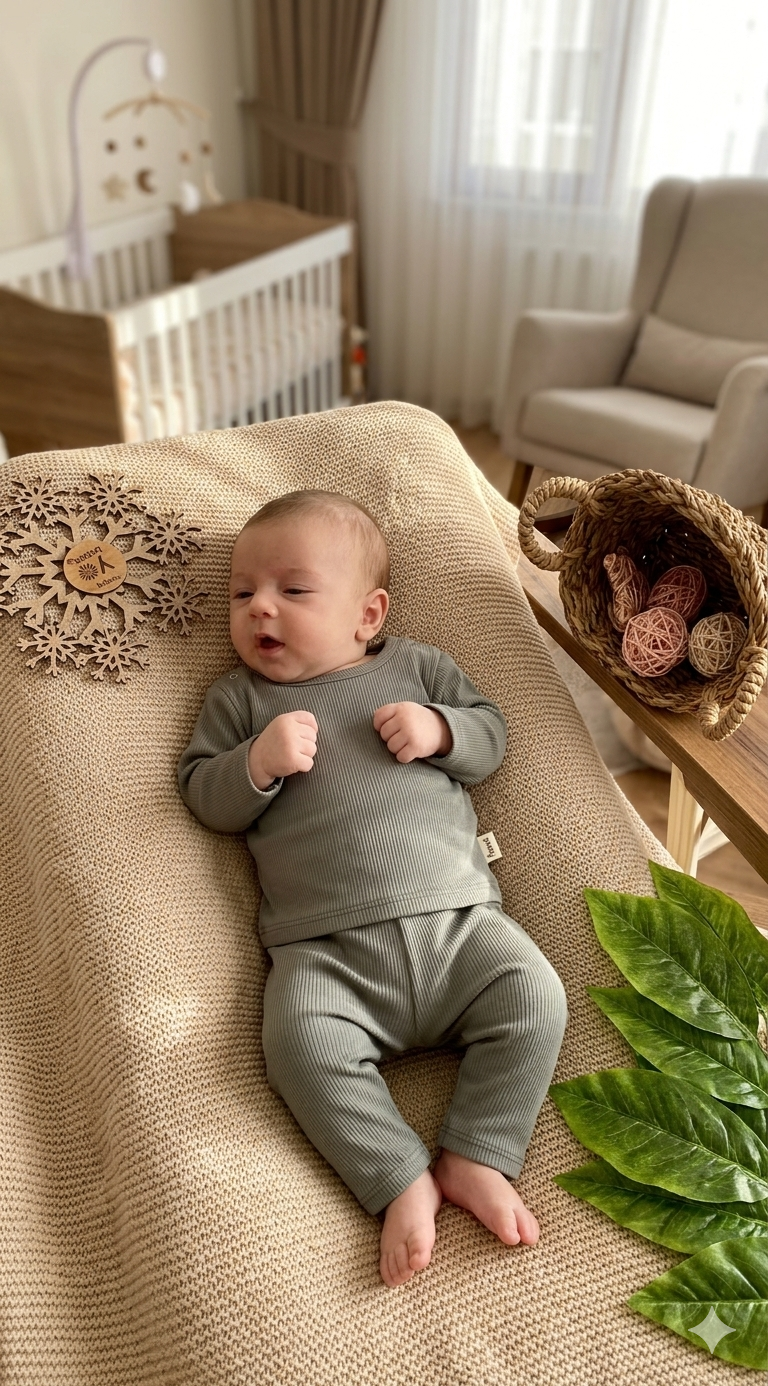 YBebek Fitilli Rahat Esnek Kumaş Bebek Takımı Mevsimlik