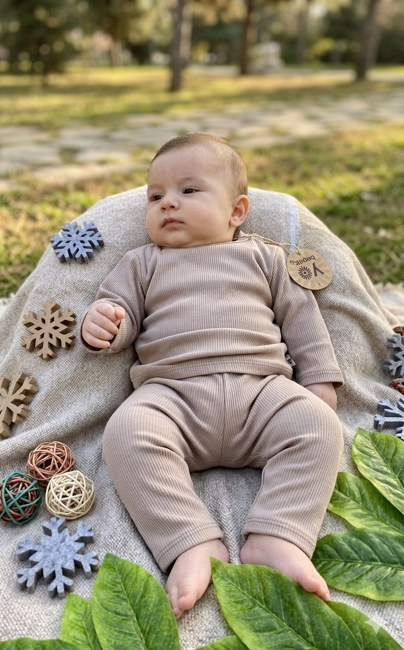 YBebek Fitilli Rahat Esnek Kumaş Bebek Takımı Mevsimlik