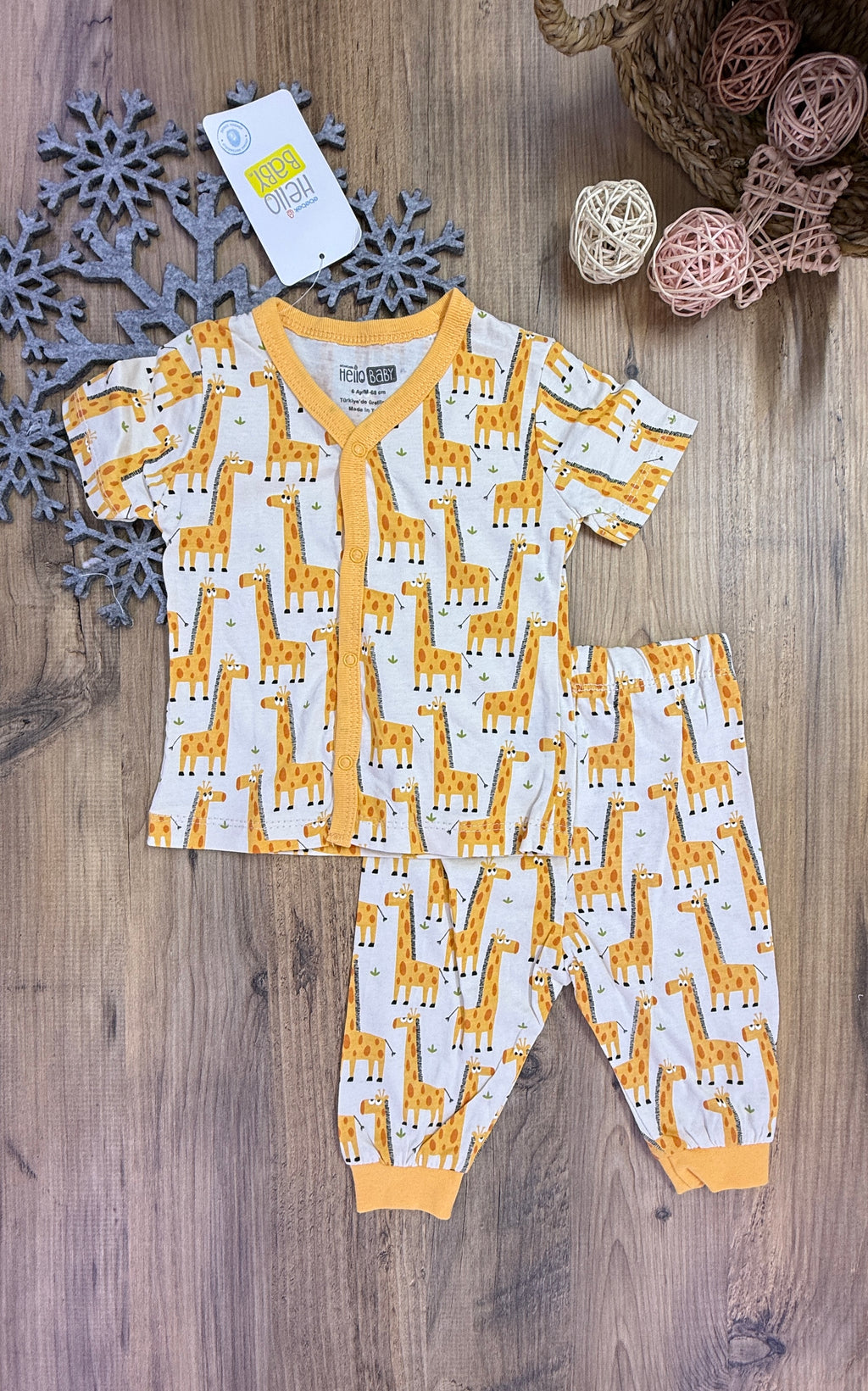 Hello Baby Erkek Çocuk Zürafa Pijama