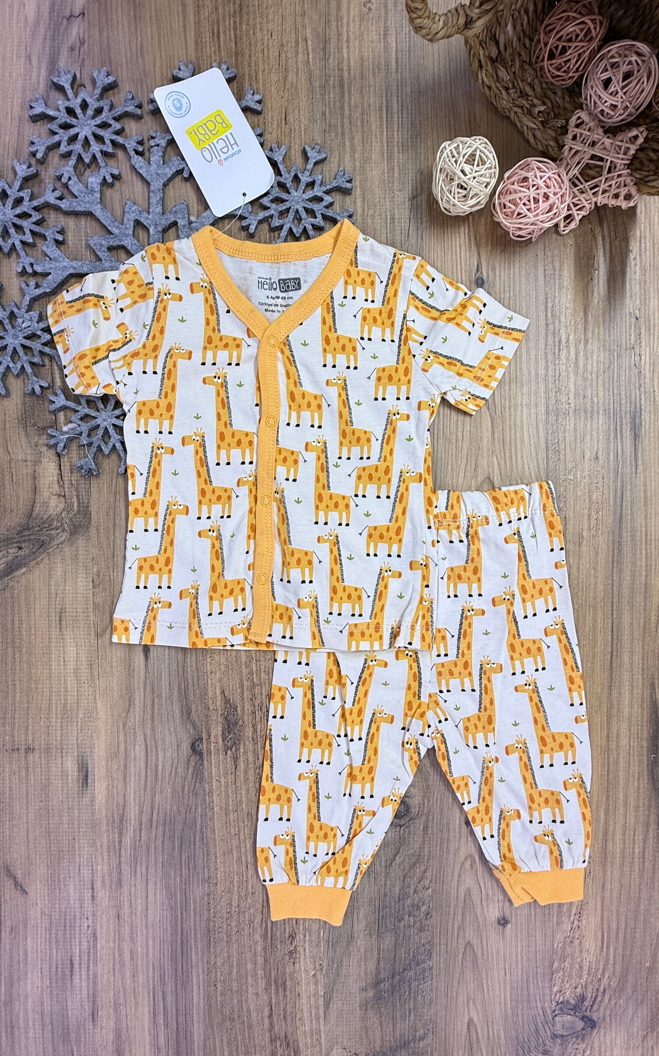 Hello Baby Erkek Çocuk Zürafa Pijama