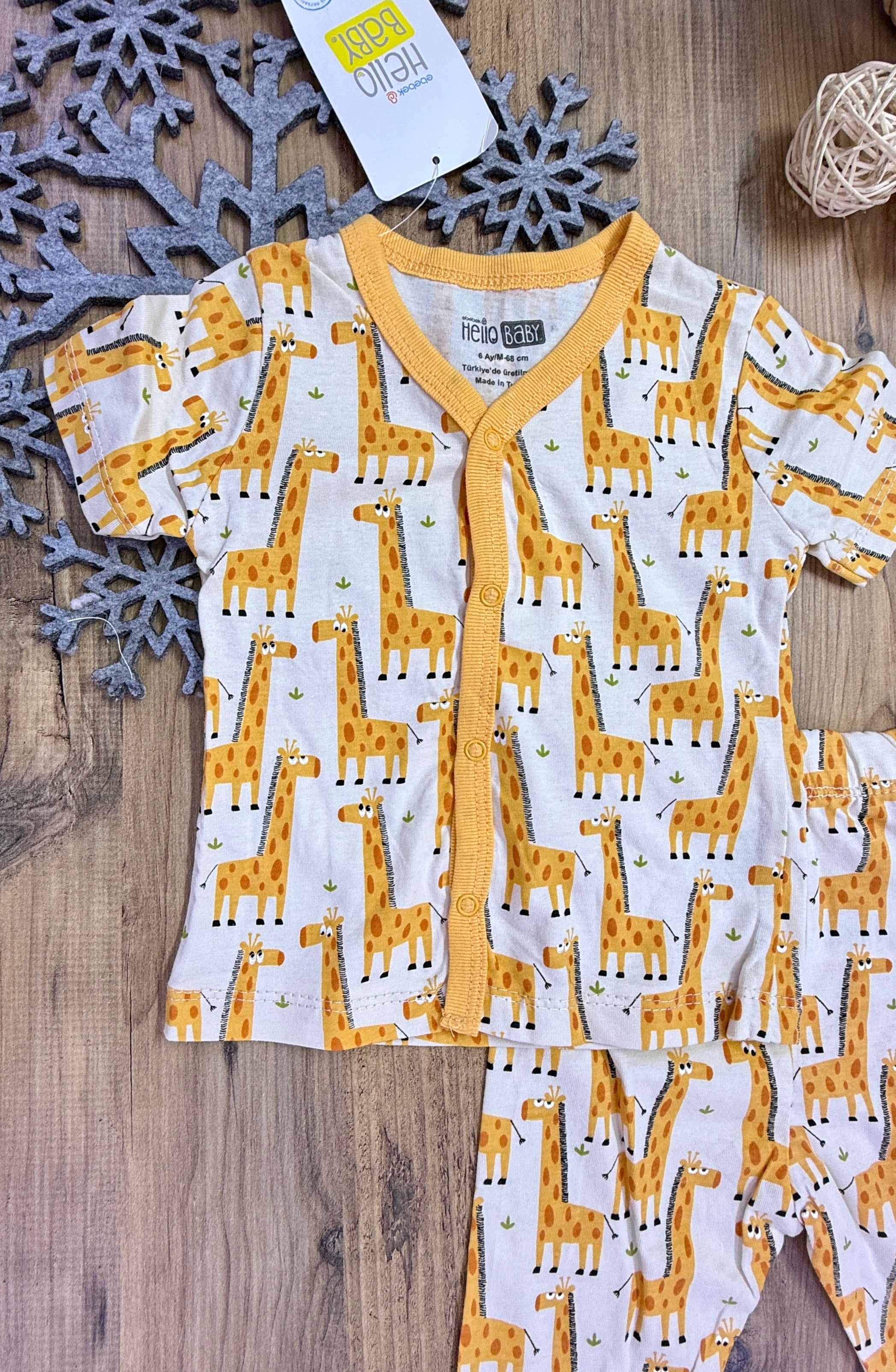 Hello Baby Erkek Çocuk Zürafa Pijama