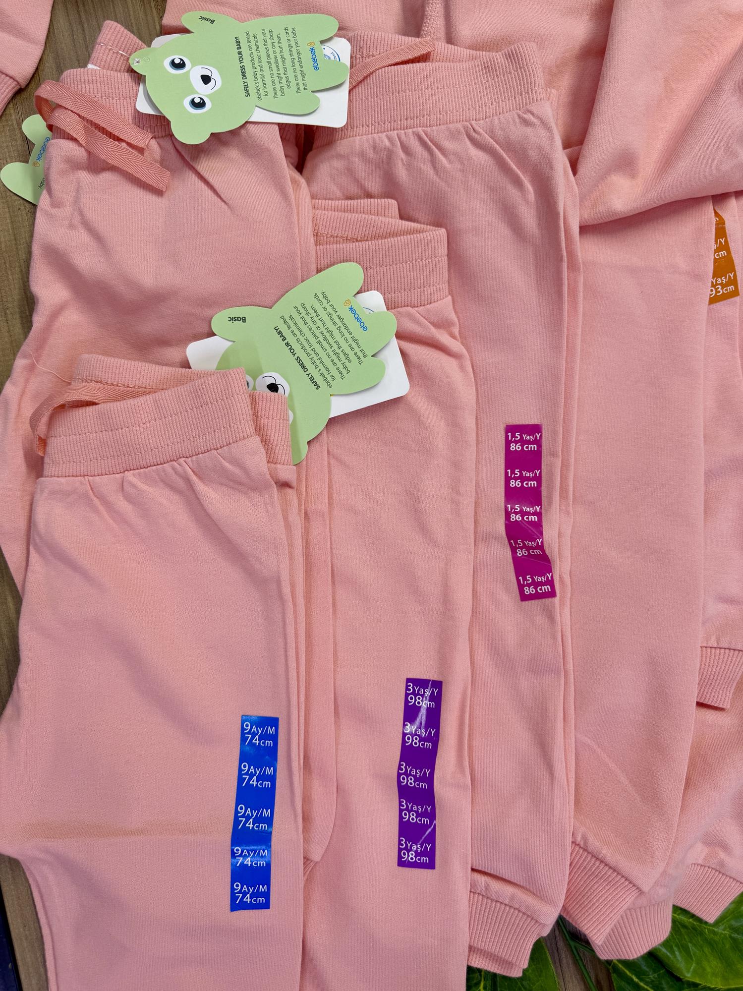 Kız Bebek&Çocuk Basic Pembe Alt İnce 4 Mevsim Eşofman Alt