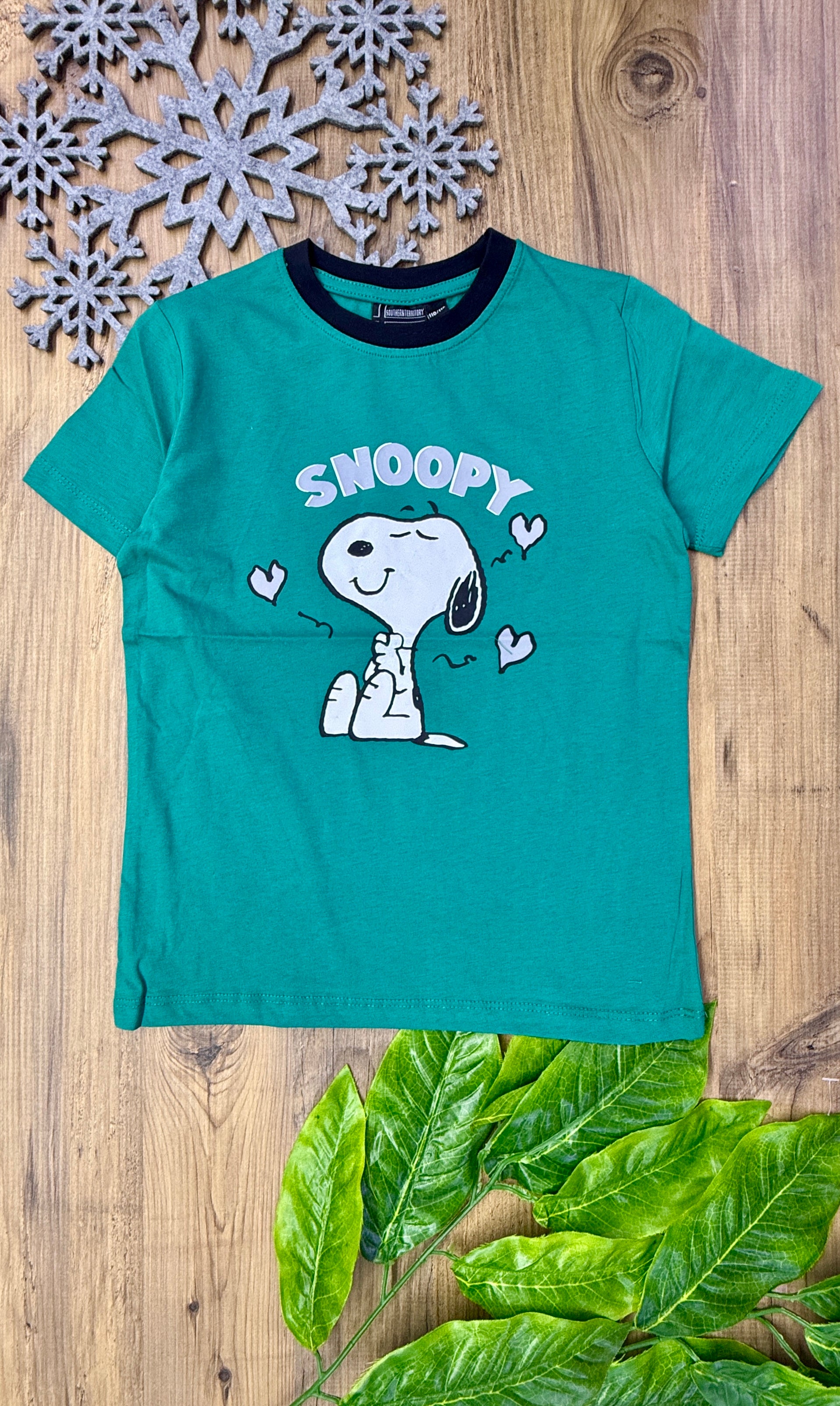Snoopy Yeşil Erkek Çocuk Tişört