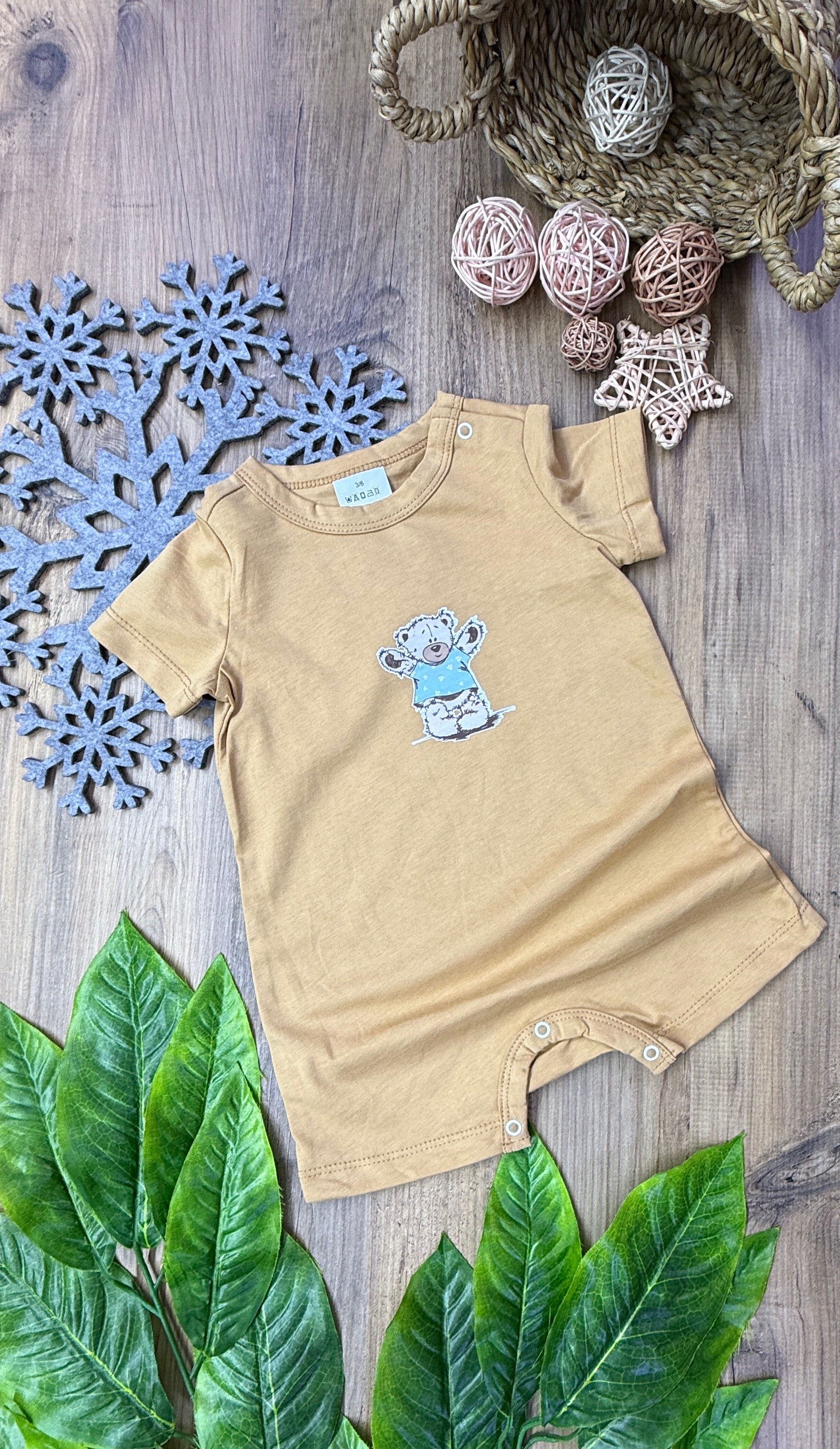 Kısa Paça Hardal Ayıcıklı Tulum