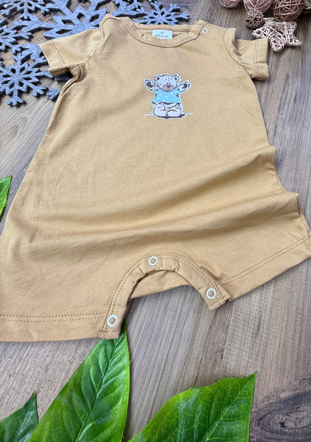 Kısa Paça Hardal Ayıcıklı Tulum