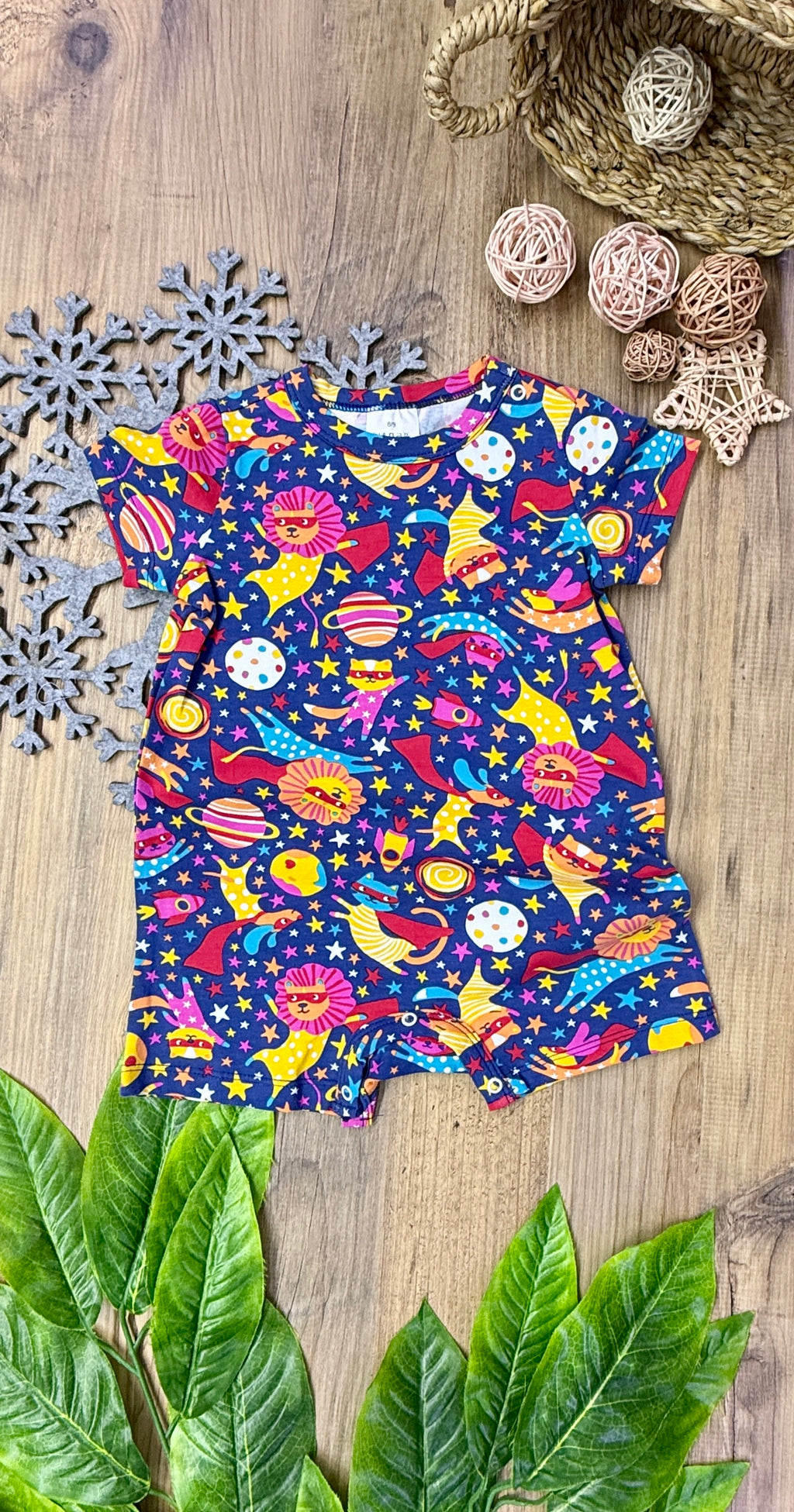 Kısa Paça Renkli Kız Bebek Tulum