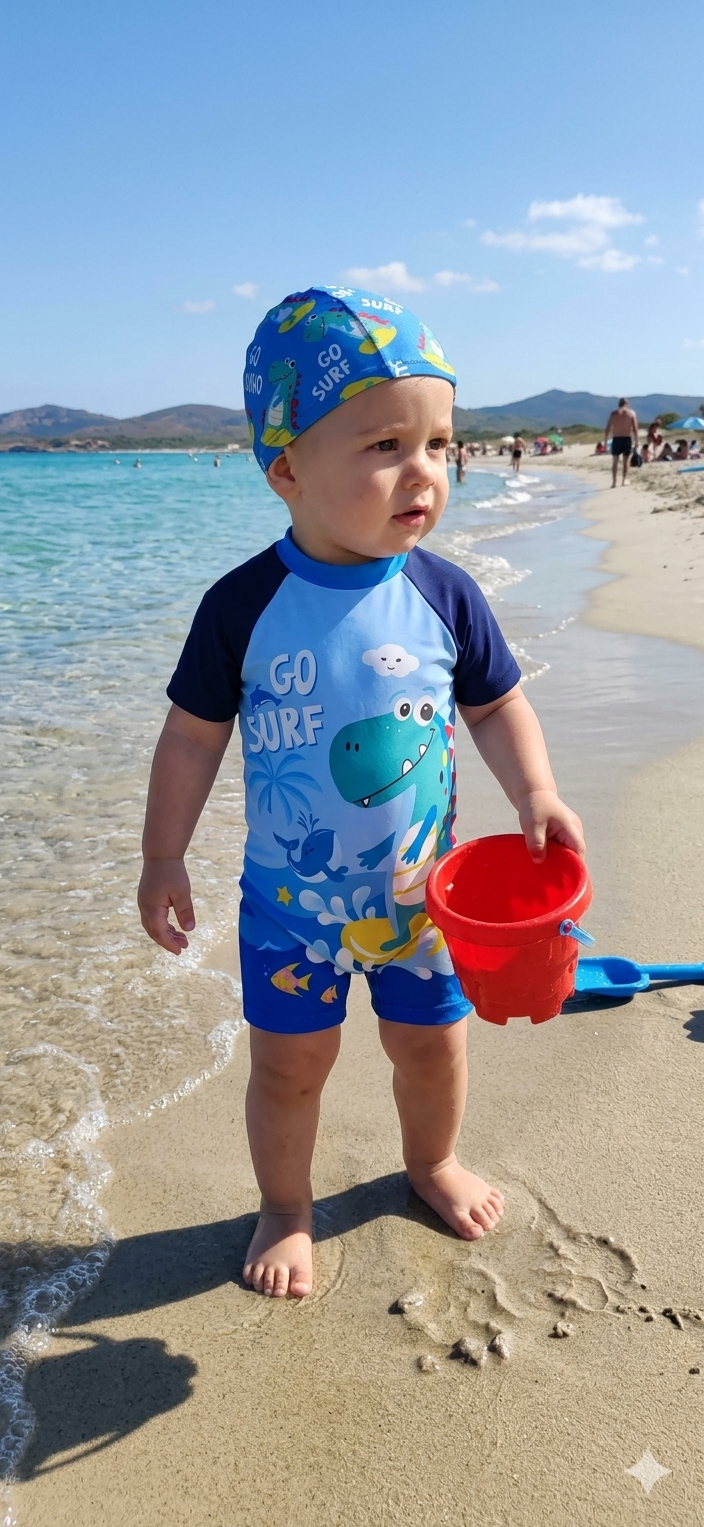 Fermuarlı Go Surf Mavi Bone Hediyeli Mayo