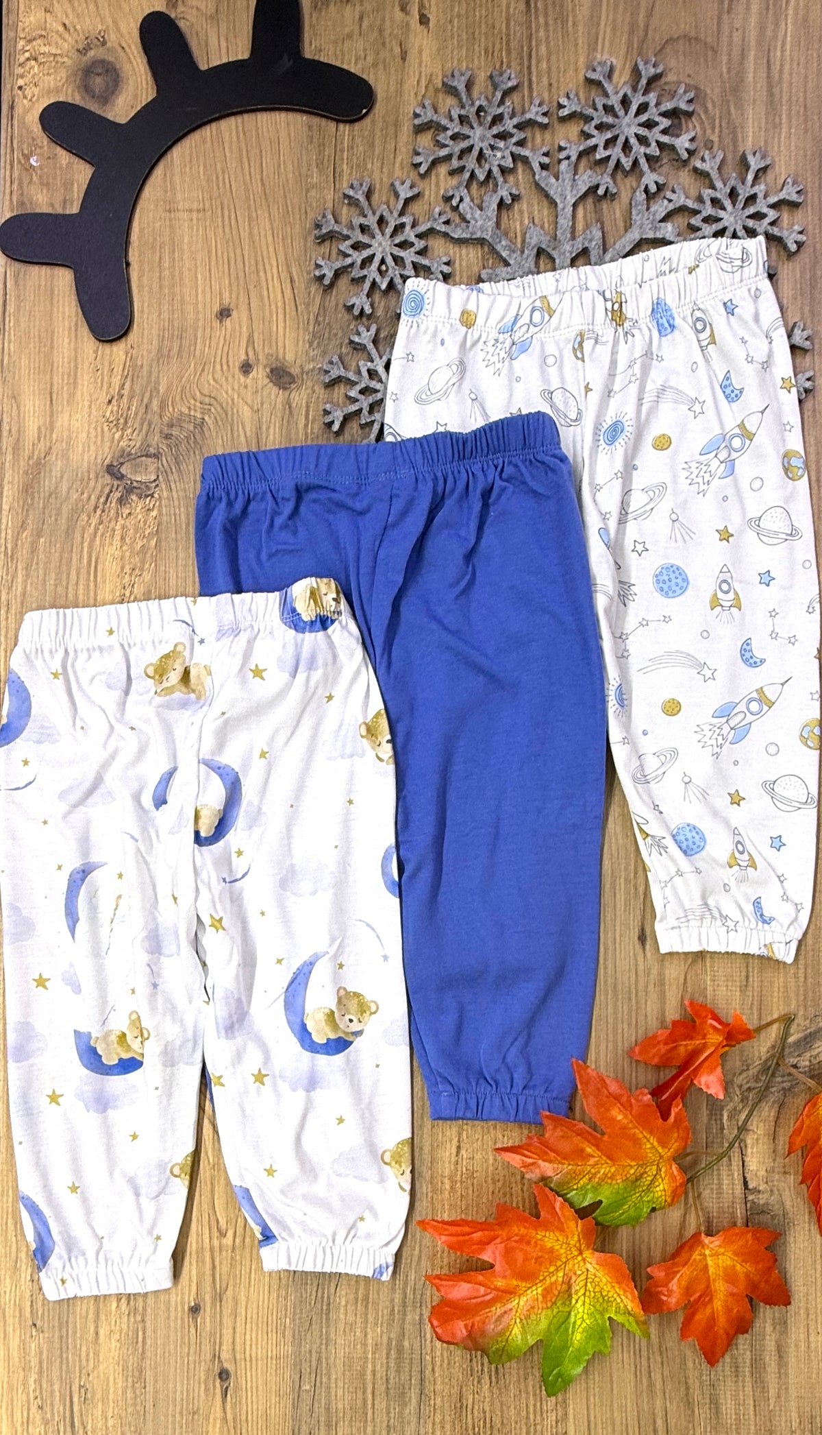 Bebek Ve Çocuklar İçin Üçlü Pijama Alt Setleri Rahat Kesim Yumuşak Kumaş Tek Altlar