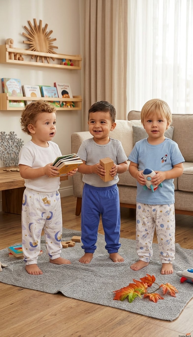 Bebek Ve Çocuklar İçin Üçlü Pijama Alt Setleri Rahat Kesim Yumuşak Kumaş Tek Altlar