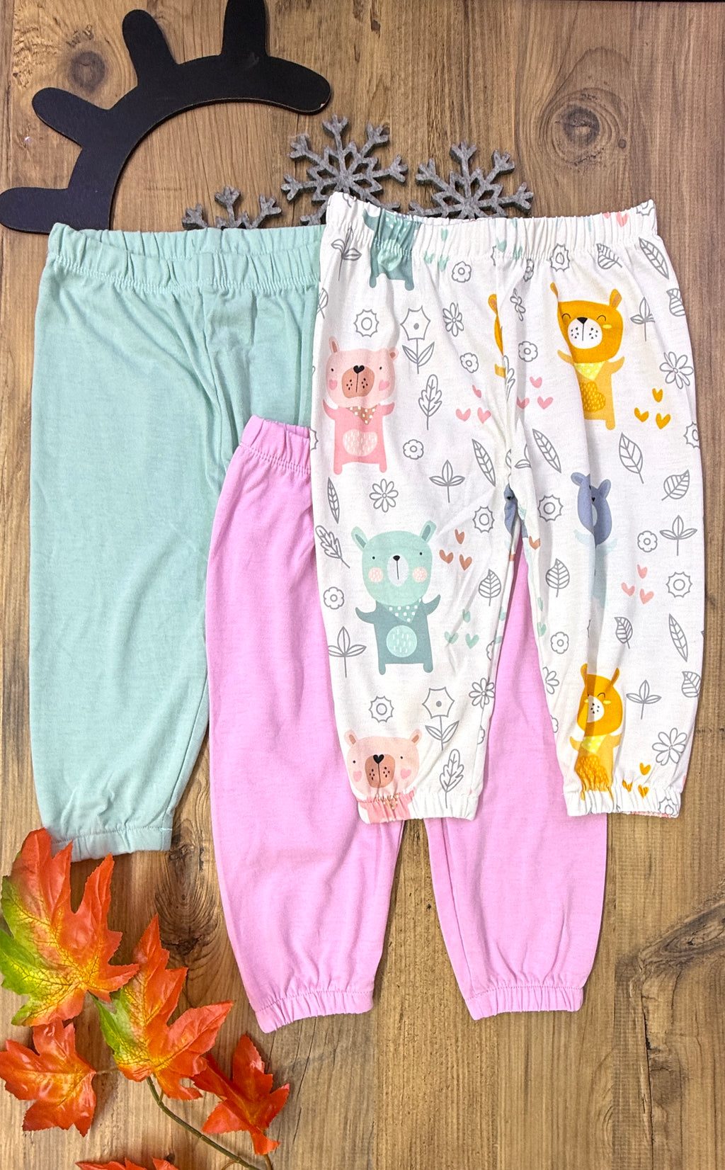 Bebek Ve Çocuklar İçin Üçlü Pijama Alt Setleri Rahat Kesim Yumuşak Kumaş Tek Altlar