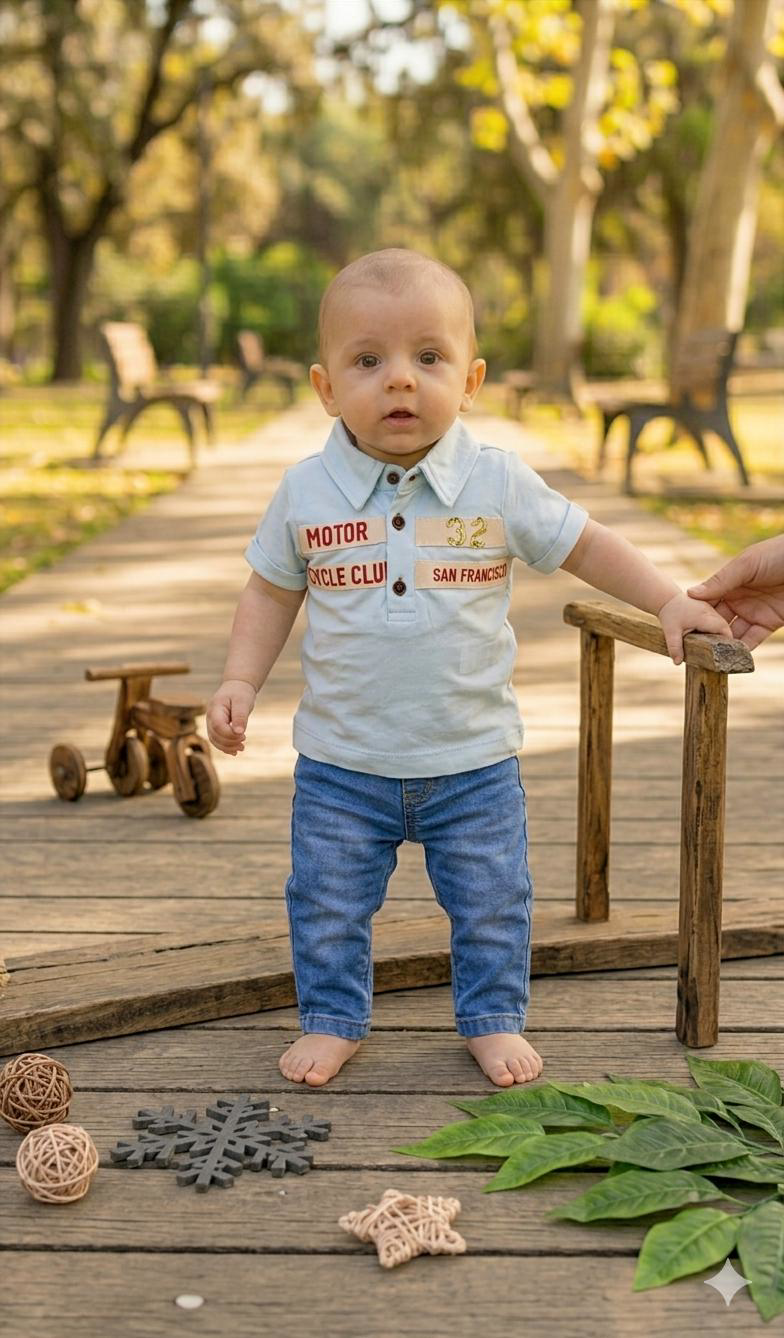 Erkek Bebek Kombin Kot Takım Yazlık %100 Pamuk Tişört Likralı Esnek Jean Pantolon 0-18 Ay